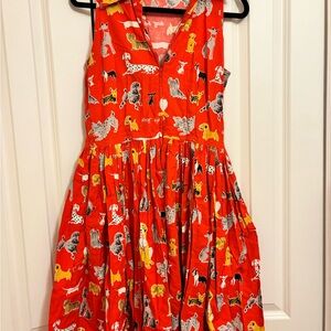 Bernie Dexter Red Dog Print Casual Dress